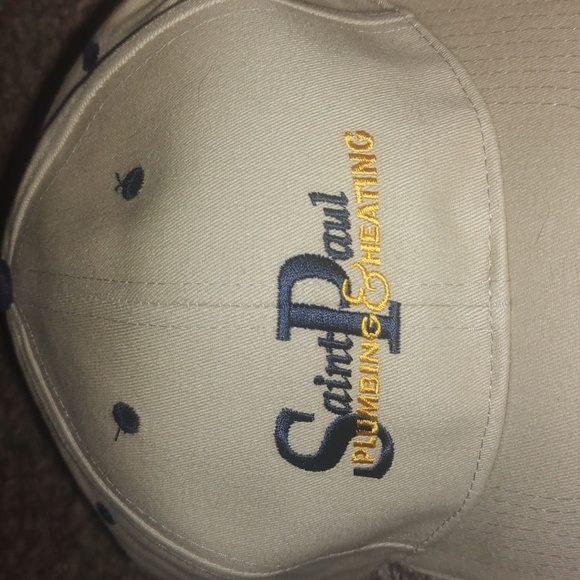 Saint Paul Plumbing & Heating Strap-on Beige Blue Yellow Hat OS - Picture 2 of 7